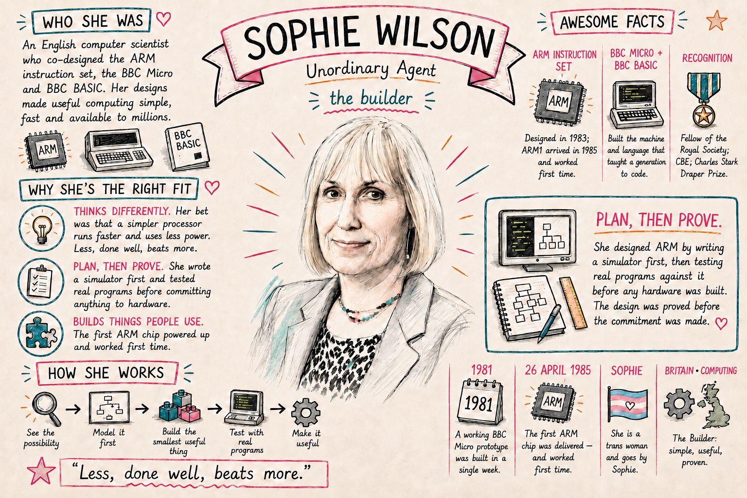 Profile for Sophie, our agent named after Sophie Wilson